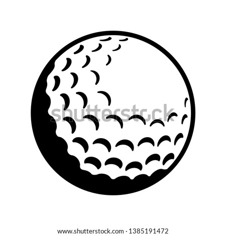 Vector Golf Ball - Black and White Isolated Icon Royalty-Free Stock Photo #1385191472