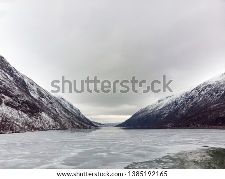 Beisfjord during winter, Lofoten Norway
