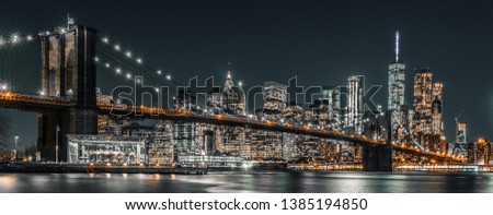 Brooklyn bridge night exposure at rush hour