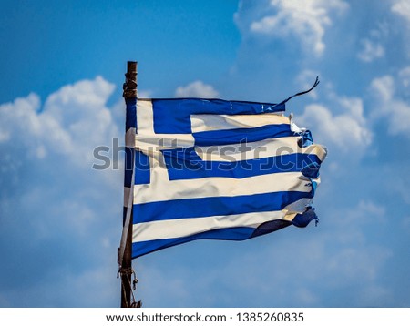 Beautiful shot of the Greece flag