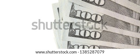 Dollar bills. American money isolated on white with copy space