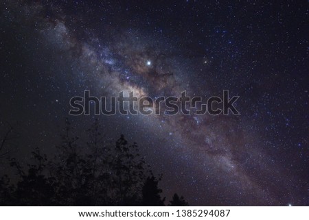 Milky Way Galaxy found in Sabah North Borneo, Asia. Image contain Noise and Grain due to High ISO. Image also contain soft focus and blur due to Long Exposure and Wide Aperture.