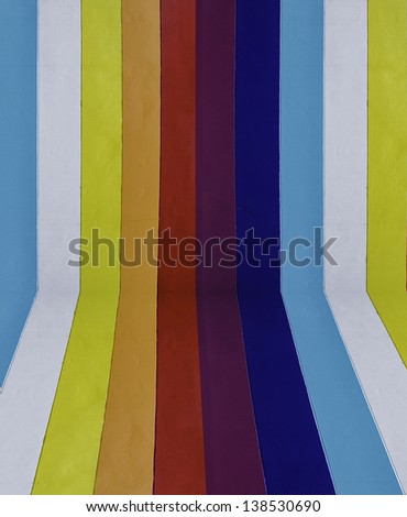 Colorful of rainbow on wall