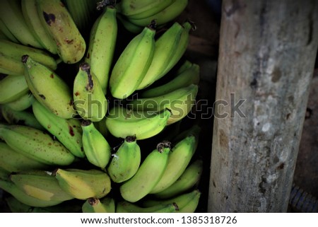 A bunch of organic green banana