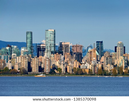 Vancouver, panoramic view of downtown at May 1, 2019
