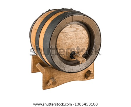 Wooden oak barrel with stand (view and other angle in portfolio)