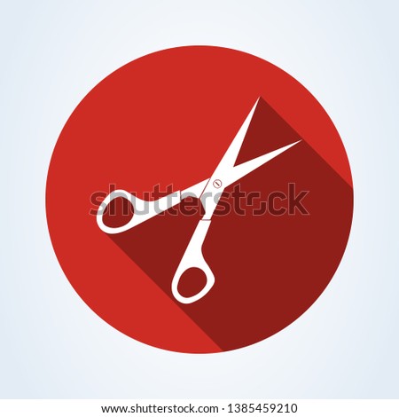Scissors icon illustration. Cut concept with open scissors.