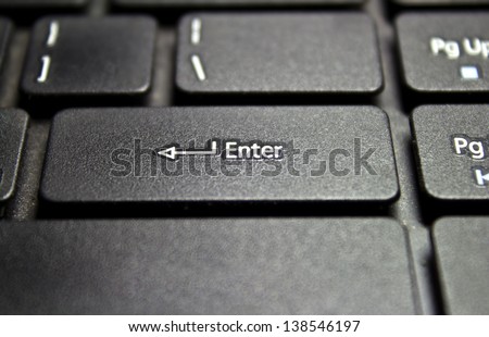 Black computer keyboard and enter botton