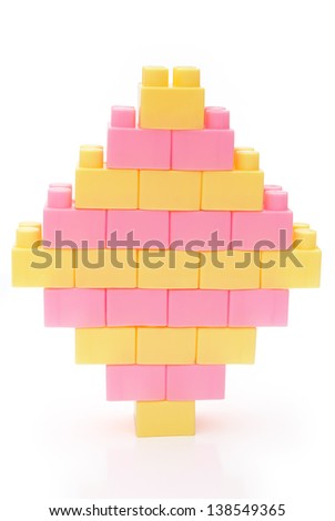 toy bricks shape like a diamond with clipping path