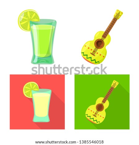 Isolated object of cafe and Latin symbol. Collection of cafe and national vector icon for stock.