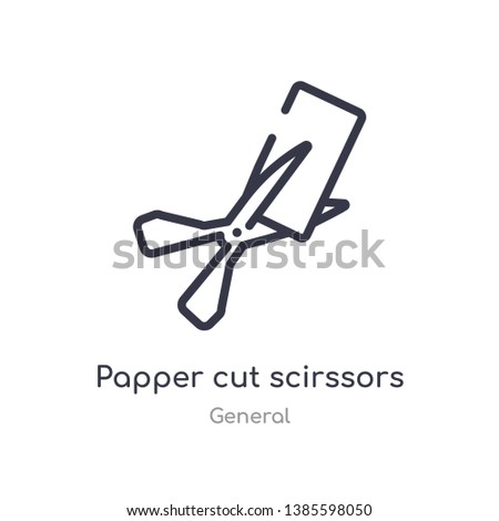 papper cut scirssors outline icon. isolated line vector illustration from general collection. editable thin stroke papper cut scirssors icon on white background
