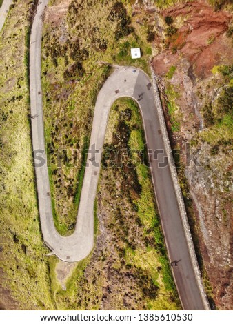 Sinusoidal road from above the hill