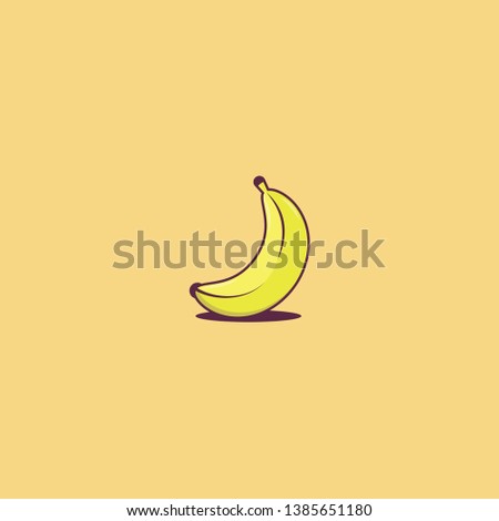 banana fruit ilustration with yellow color 