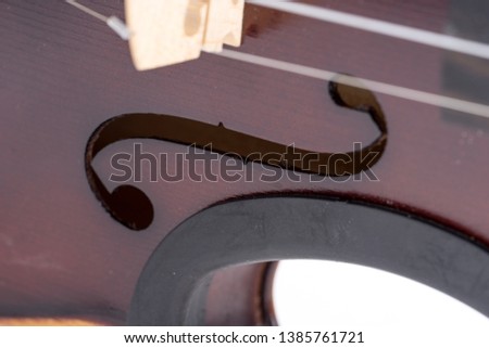 Closeup of classical violin. Classical musical instrument