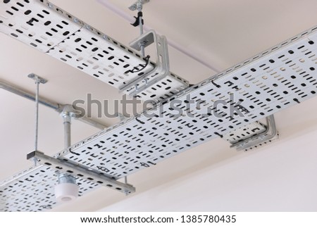 Cable tray installation for office interiors