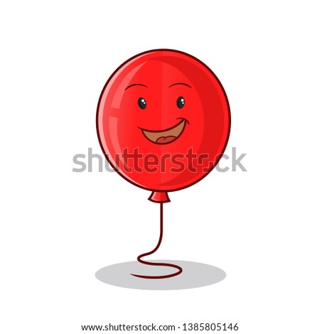 baloon smile mascot vector cartoon illustration