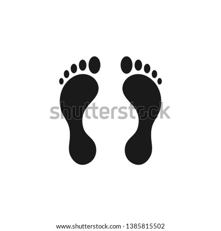 Footprint vector icon isolated on white background. Foot print icon. Black silhouette of footprint. Human footprint track. Footprint clip art.