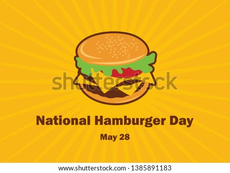 National Hamburger Day illustration. Burger cartoon. Hamburger icon. Important day