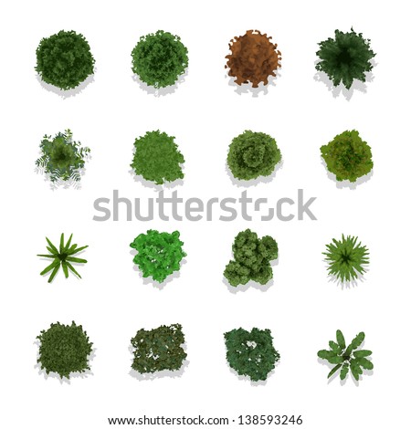 Trees top view for landscape vector illustration Royalty-Free Stock Photo #138593246