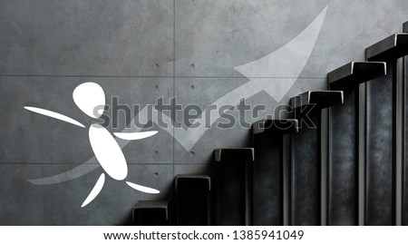 small person going upwards under the schedule