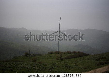 Wind wheels in the hills
