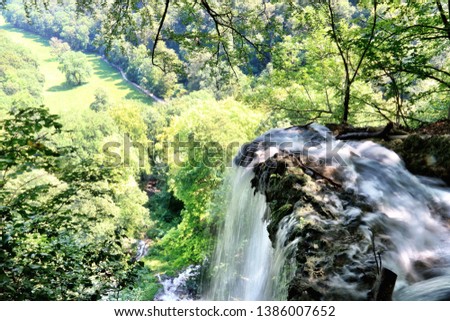 The waterfall of Bad Urach in the Swabian Alb Royalty-Free Stock Photo #1386007652