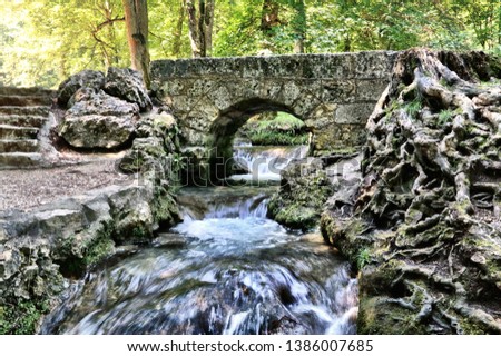 The waterfall of Bad Urach in the Swabian Alb Royalty-Free Stock Photo #1386007685