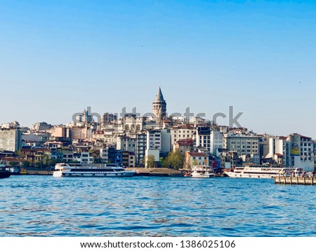 Istanbul, Galata Tower, view of the city from the sea