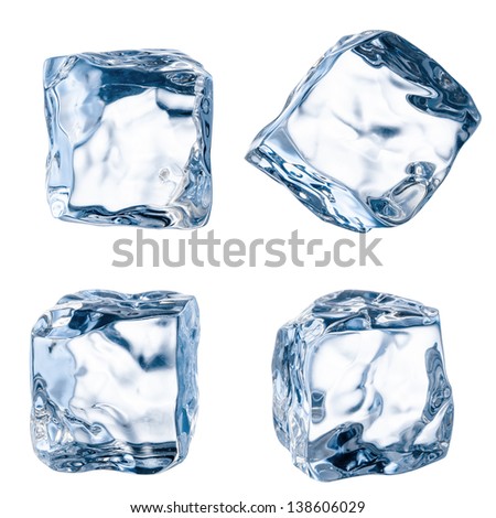 Cubes of ice on a white background. File contains the path to cut. Royalty-Free Stock Photo #138606029