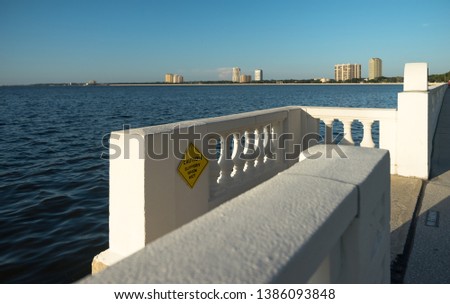 Tampa seawall with stairs leading to water