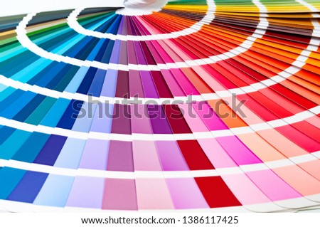The catalog of paints with a various color palette