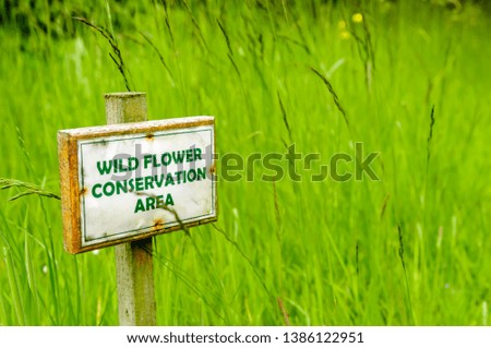 Sign at a wildflower conservation area
