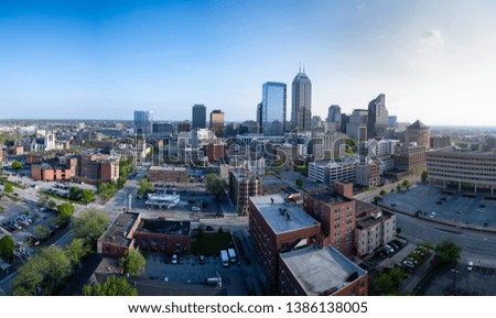 Panorama of Indianapolis, Indiana, USA  city skyline 