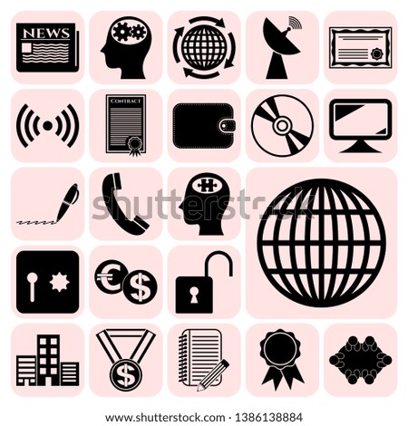 Set of 22 business icons. Collection. Flat design. Vector Illustration.