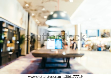 Abstract blur and defocused hotel and lobby interior for background