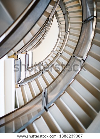 Symmetrical White Winding Staircase Pattern