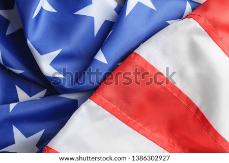 Colorful USA flag as background, closeup. Happy Independence Day