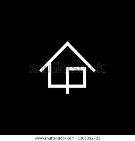 Logo design of P in vector for construction, home, real estate, building, property. Minimal awesome trendy professional logo design template on black background.