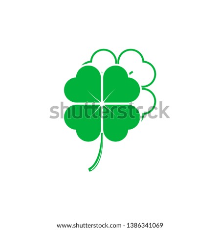 Four Leaf Clover St. Patricks Day Icon Vector Illustration - Vector