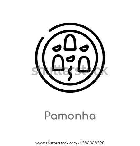 outline pamonha vector icon. isolated black simple line element illustration from food and restaurant concept. editable vector stroke pamonha icon on white background