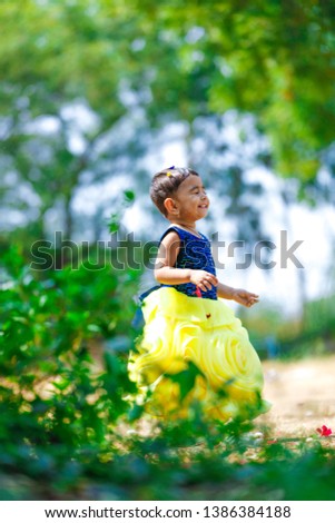 Indian Little Girl child  playing 