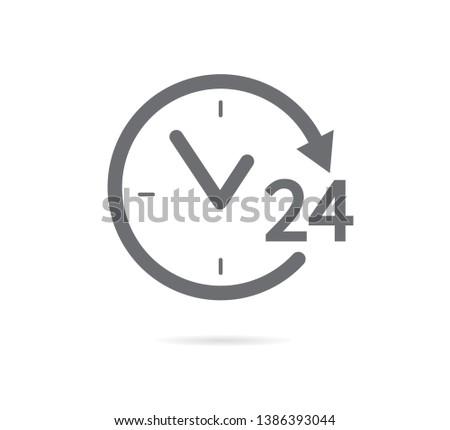 24 hours icon. Vector illustration. on white background Royalty-Free Stock Photo #1386393044