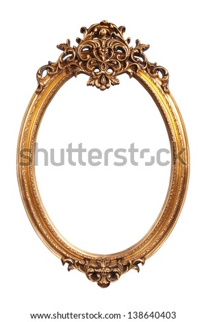 gold vintage frame isolated on white background Royalty-Free Stock Photo #138640403