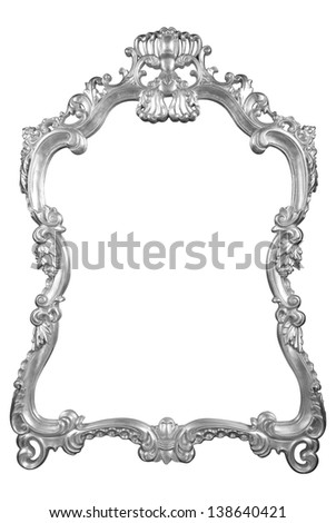Silver vintage frame isolated on white background