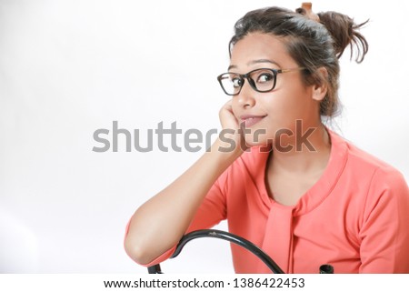 Indian cute girl on spectacles
