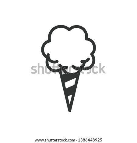 Logo of Cotton Candy. Mono line Icon of Cotton Candy. Stroke Pictogram Graphic for Web Design. - Vector