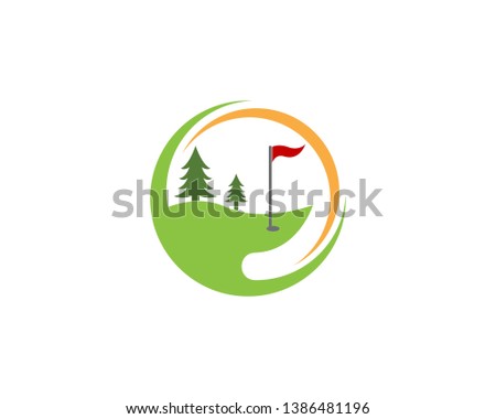 Golf field icon logo vector