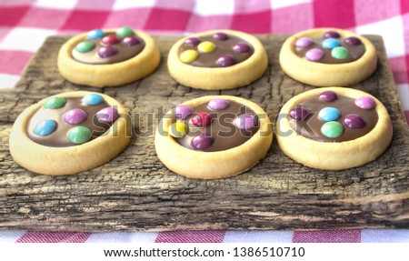 colorful tasty cookies in a glaze