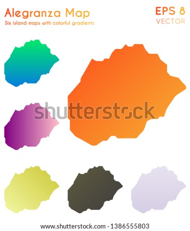 Map of Alegranza with beautiful gradients. Amusing set of island maps. Great vector illustration.