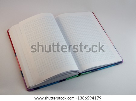 new notebook on white background